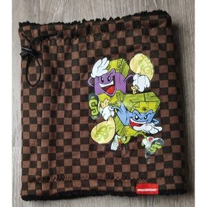 Sprayground Neck Warmer Chase Bank Checker Cinch Cord Brown Black‎